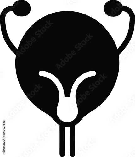 Human bladder urinary system icon  vector illustration on transparent background.