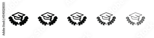Graduation icon isolated vector on white background set