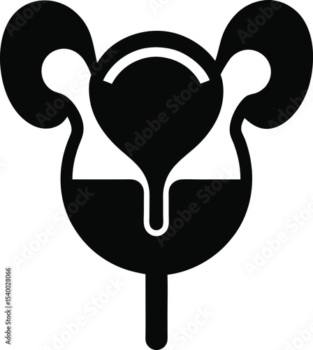 Human bladder urinary system icon  vector illustration on transparent background.









