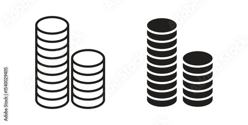Coins stack icon Logos. Flat Vector Icon Design Template