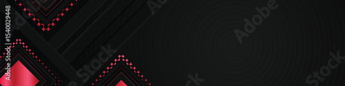 Black background with red gradient glitter geometric shape banner and cover design