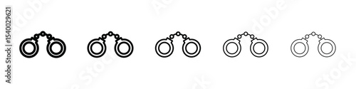 Handcuffs icon isolated vector on white background set