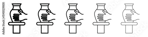 Handmade pottery icon isolated vector on white background set