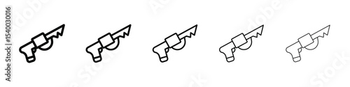 harpoon icon isolated vector on white background set