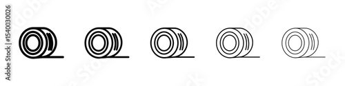 hay bale icon isolated vector on white background set