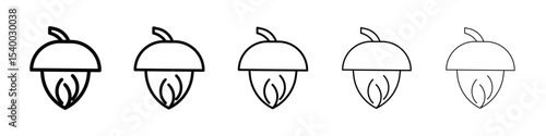 Hazelnut icon isolated vector on white background set