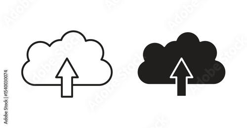 Cloud upload icon Logos. Flat Vector Icon Design Template