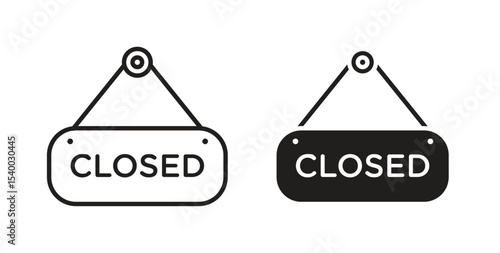 Closed sign icon Logos. Flat Vector Icon Design Template
