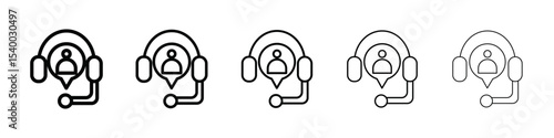 Helpdesk Headphone icon isolated vector on white background set