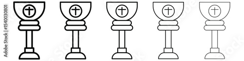 Holy chalice icon isolated vector on white background set