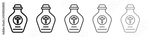 holy water bottle icon isolated vector on white background set