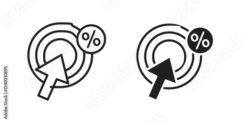 Click through rate icon Logos. Flat Vector Icon Design Template