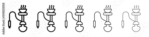 Hookah icon isolated vector on white background set