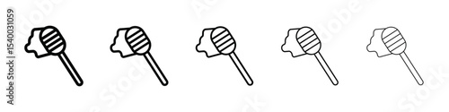 honey dipper icon isolated vector on white background set