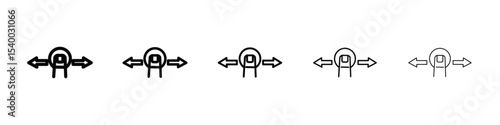 Horizontal swipe Flick Icon isolated vector on white background set