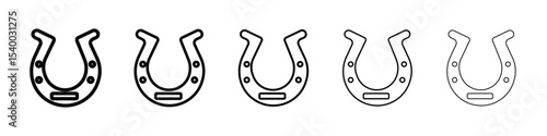 Horseshoe icon isolated vector on white background set