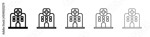 hospital icon isolated vector on white background set