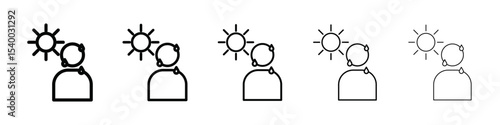 hot human icon isolated vector on white background set
