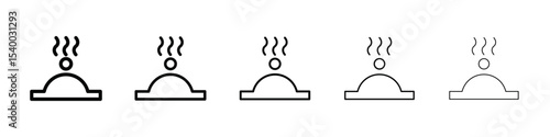 Hot meal icon isolated vector on white background set