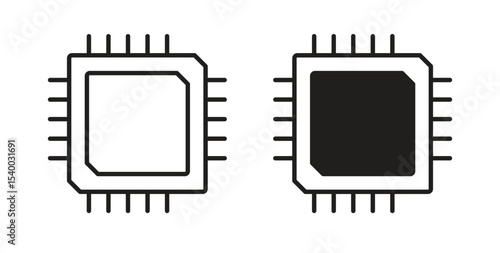 Chip icon Logos. Flat Vector Icon Design Template