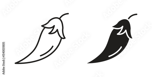 Chili icon Logos. Flat Vector Icon Design Template
