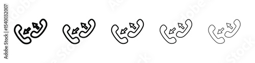 incoming outgoing calls icon isolated vector on white background set