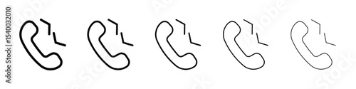 incoming outgoing calls icon isolated vector on white background set