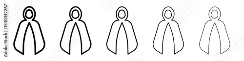 Invisibility Cloak icon isolated vector on white background set
