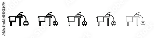 ironing table icon isolated vector on white background set