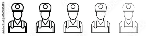 Janitor icon isolated vector on white background set