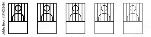 jail criminal prisoner icon isolated vector on white background set