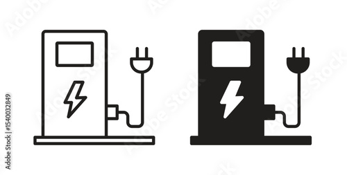 Charging station icon Logos. Flat Vector Icon Design Template