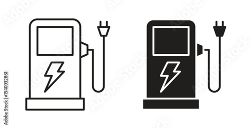 Charging station icon Logos. Flat Vector Icon Design Template