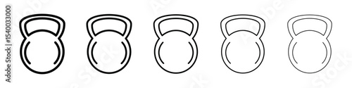 kettlebell icon isolated vector on white background set