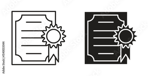 Certificate icon Logos. Flat Vector Icon Design Template