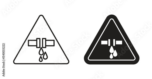 Caution safety leak of water or chemical material sign