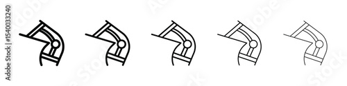 knee orthopedic brace icon isolated vector on white background set