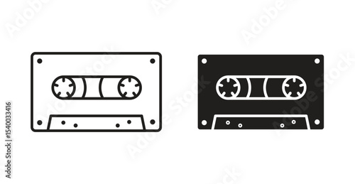 Cassette tape icon for social media, app, and web design. Vector illustration.