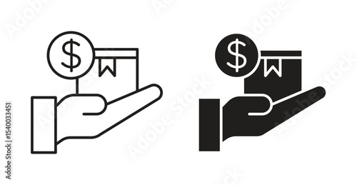 Cash on delivery icon for social media, app, and web design. Vector illustration.