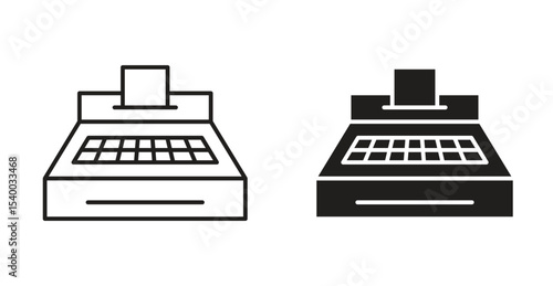 Cash register icon Logos. Flat Vector Icon Design Template