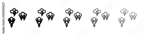 Lightning icon isolated vector on white background set