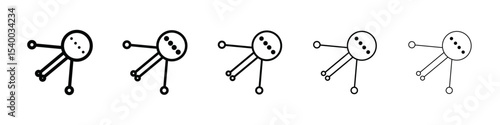 Linear sputnik icon isolated vector on white background set