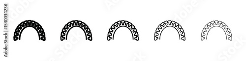 lingual braces icon isolated vector on white background set