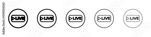 live icon isolated vector on white background set