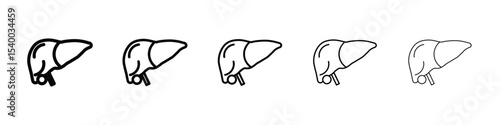 liver icon isolated vector on white background set