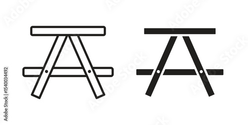 Camping table icon Logos. Flat Vector Icon Design Template