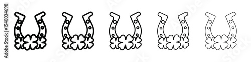 lucky horseshoe icon isolated vector on white background set