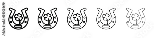 lucky horseshoe icon isolated vector on white background set