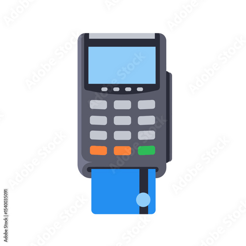 Payment Terminal with Credit Card Insertion.