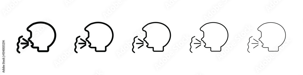 Naklejka premium man coughs icon isolated vector on white background set